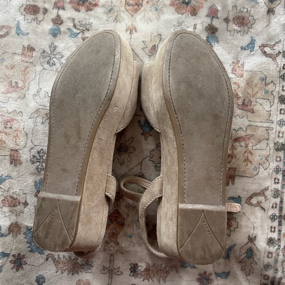 Prada Beige Suede Medium Platform Sandals - Picture 8 of 10